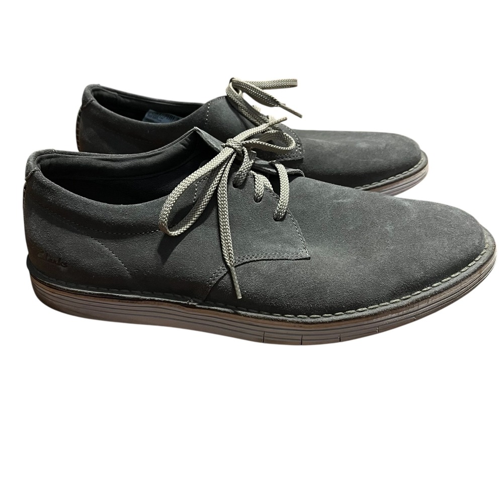 Clarks Forge Vibe Mens 10.5 W Olive‎ Suede Lace Up Derby Shoes